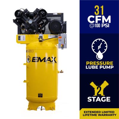 EMXEI07V080V1 image(0) - Emax Compressor Compressor 7.5 HP 2 Stage 1 Phase Vert.80 Gal