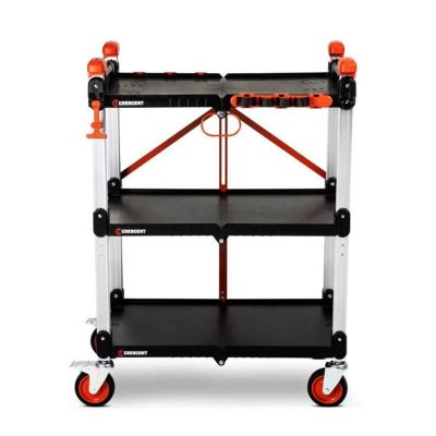 CRSF3SCBL image(0) - CRESCENT FOLDABLE THREE SHELF CART (LARGE)