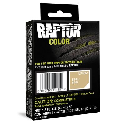 UPO4857 image(0) - U Pol Products RAPTOR UP4857 Raptor Color, 1.5 fl-oz Pouch, Beige, 3:1 Mixing, 30 sq-ft Coverage, 5 to 7 days Curing