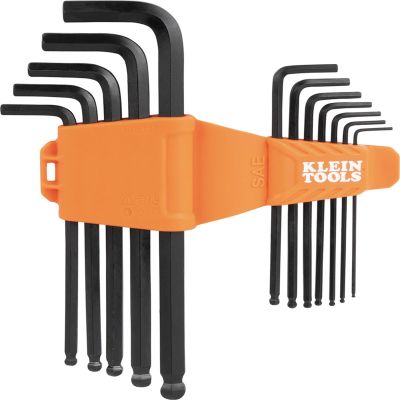 KLEBLS12 image(0) - Klein Tools L-Style Ball-End Hex Key Wrench Set, SAE, 12-Piece