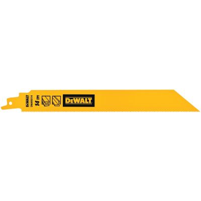 DWTDWAR9114B25 image(0) - DEWALT 9 In Bi-Metal Reciprocating Saw Blade 14 TPI (1 Pack)