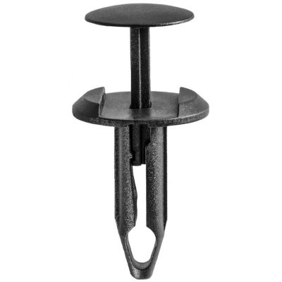 AVC14018 image(0) - AUVECO 14018 Push-Type with Closed End Fascia Retainer, 18 mm Dia Head x 23 mm L Stem x 7 mm Hole, Nylon, Black