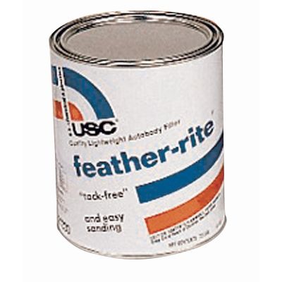 USC21330 image(0) - US Chemical FEATHER-RITE 21330 Lightweight Auto Body Filler, 1 gal, White, Paste/Gel, Lightweight