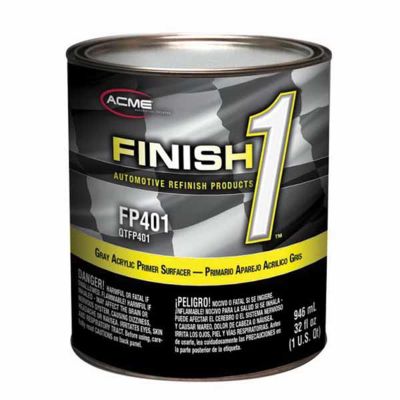 FNHFP401-4 image(0) - Finish 1 Automotive Refinish Products FP401-4 Acrylic Primer, 1 qt Can, Gray, 1:1 Mixing