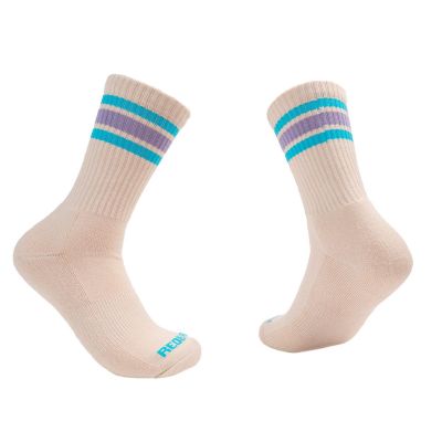 RDB1023 image(0) - Redback Boots USA Everyday Womens Crew Natural Stripe Pink Teal