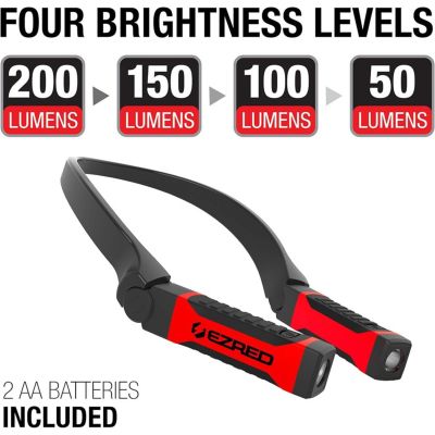 EZRNK10 image(0) - E-Z Red ANYWEAR  200 Lumen  Dimmable Neck Light with 2 AA Batteries - Red