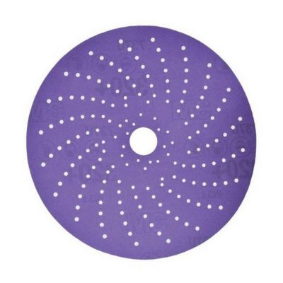 MMM31473 image(0) - 3M Cubitron II 31473 737U Series Multi-Hole Clean Sanding Abrasive Disc, 5 in Dia, 320+ Grit, Hook and Loop, Purple