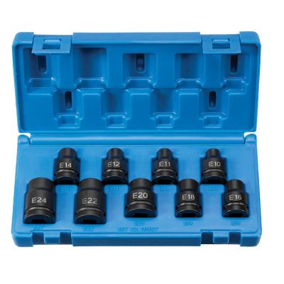 GRE1319ET image(1) - Grey Pneumatic 1/2" Drive 9 Piece External Star Impact Socket Set