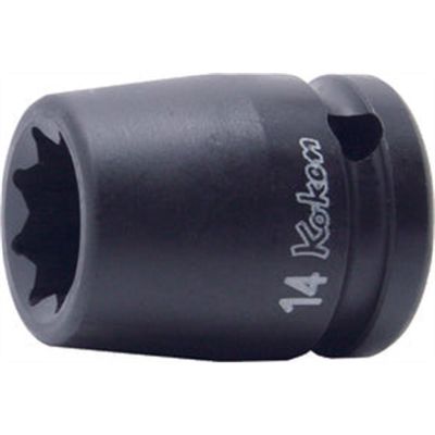 KKN14415M-19 image(0) - Ko-ken USA 14415M-19 1/2 Sq. Dr. Socket 19mm Double Square Length 38mm