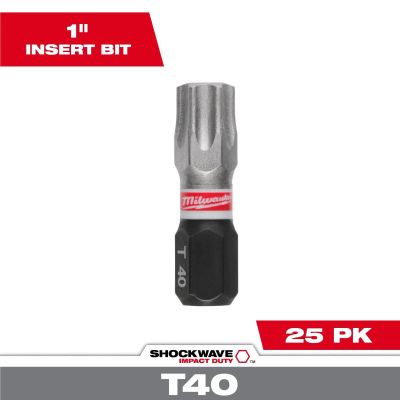 MLW48-32-4138 image(0) - Milwaukee Tool SHOCKWAVE Impact Duty 1 Inch T40 INSERT BITS 25Pk