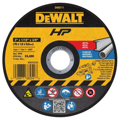 DWTDW8711P3 image(0) - DeWalt 3 Inch Bonded Metal Cutting Wheels - 3 Pack