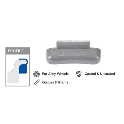PWWMC100N-2 image(0) - Wegmann Automotive 1 oz Lead Coated Clip-on MCN Yellow Series Wheel Weight (2 Boxes of 25)