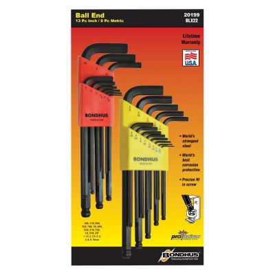 BND20199 image(1) - Bondhus Corp. BALLEND L-WRENCH DBL PACK - SIZES .050-3/8"