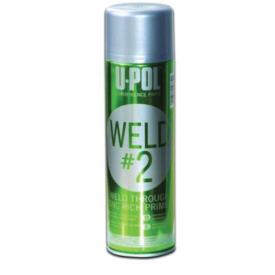 UPO0789 image(0) - U Pol Products UP0789 WELD#2 Weld-Through Primer, 450 mL, Metallic Silver, 53.8 sq-ft Coverage, 10 to 20 min Air Dry Curing