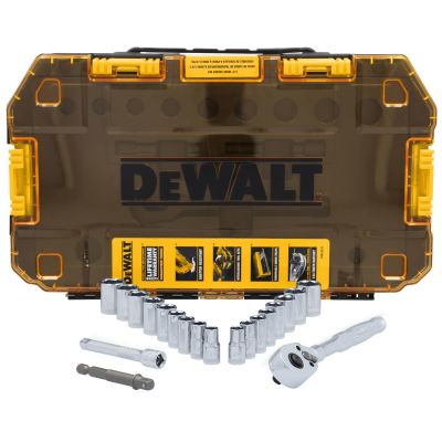 DWTDWMT45413 image(1) - DEWALT TOUGHSERIES TOUGH BOX 1/4 in. Drive Mechanics Tool Set - 20 Piece