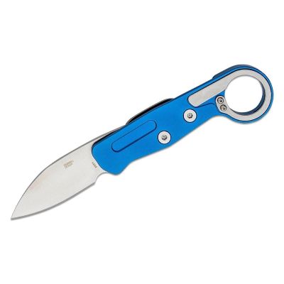 CRK4050 image(0) - CRKT (Columbia River Knife) Provoke EDC D2 Satin Plain Blade Folding Knife with Kinematic Aluminum Handle - Blue