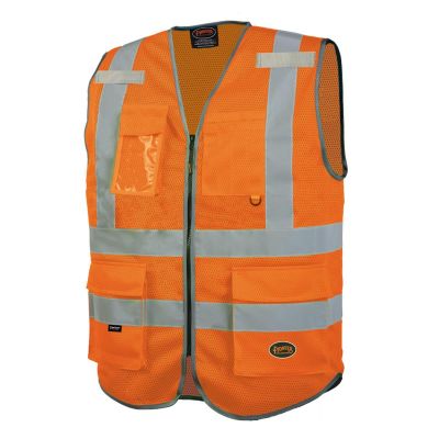 SRWV1024850U-XL image(0) - Pioneer Mesh 9-Pocket Safety Vest  - Color:  Hi-Vis Orange  - Size: XL