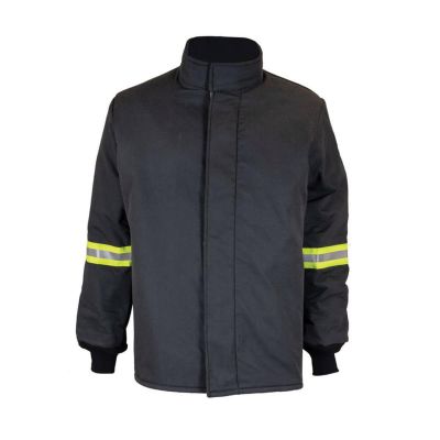 OBRTCG140B-CT-ES-S image(0) - Oberon Coat - Arc Flash - 140 Cal TCG™ Ultralight - With Escape Strap - Color: Black - Size: Small