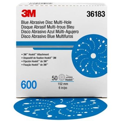 MMM36183 image(0) - 3M Hookit Blue Abrasive Disc Multihole 36183 (4PK)