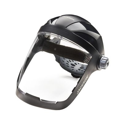 SRW14220 image(0) - Jackson Safety Face Shield - QUAD 500&trade; Premium Multi-Purpose Series - 9' x 12.125' x 0.060" Window - Clear AF - 370 Speed Dial&trade; Headgear