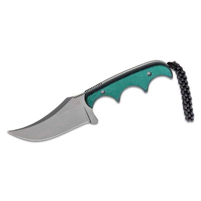 CRK2379 image(0) - CRKT (Columbia River Knife) Minimalist Persian 8Cr13MoV Bead Blast Plain Blade Fixed Blade Knife with Sheath Micarta Handle - Green