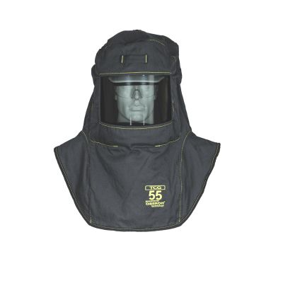 OBRTCG55-CHVSL image(0) - OBERON Hood with Hard Cap - Arc Flash - 55 Cal TCG - With Fresh Air Arc Flash Hood Ventilation System & Light - Color: Black - Window: True Color Grey (TCG)