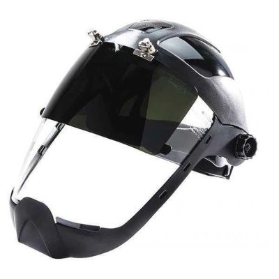 SRWS32281 image(0) - Sellstrom Face Shield - DP4 Series - 9" x 12.125" x 0.060" Window - Clear AF with Shade 8 IR Flip Visor - Ratcheting Headgear - with Chin Guard