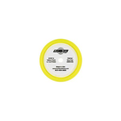 BUF830WG image(0) - Buff And Shine 830WG Convoluted Face Buffing Grip Pad, 8 in Dia, 1-1/2 in THK, Foam, Hook and Loop Attachment, Yellow
