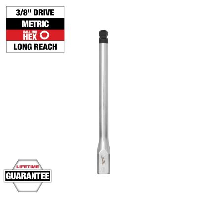 MLW45-34-1102 image(0) - Milwaukee Tool 3/8 Inch Drive 9mm Long Ball End Hex Bit Socket