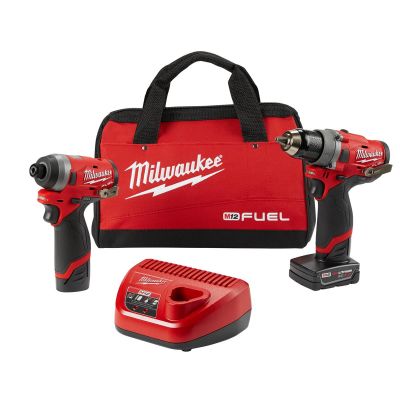 MLW2596-22 image(0) - Milwaukee Tool M12 FUEL 2-Tool Combo Kit: 1/2" Drill Driver and 1/4" Hex Impact Driver