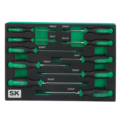 SKTSK01460 image(0) - S K Hand Tools 10 Piece Dual-Material Magnetic Combination Screwdriver Set