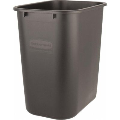MRO89856850 image(1) - Msc Industrial Supply 28 Qt Black Rectangle Trash Can