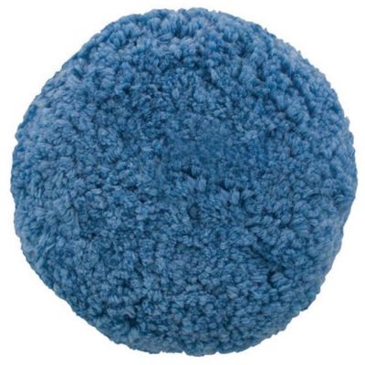 PES890144 image(0) - Presta 890144 Single Sided Soft Polishing Pad, 9 in Dia, Hook and Loop Attachment, Blended Wool Pad, Blue