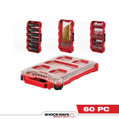 MLW48-32-5162 image(0) - Milwaukee Tool 60 SHOCKWAVE Impact Duty Alloy Steel Screw Driver Bit Set with PACKOUT Case