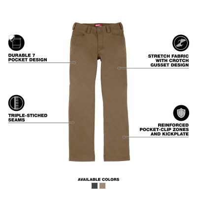 MLWF650K-8R image(1) - Milwaukee Tool Women's Work Pants - Khaki - Size  8