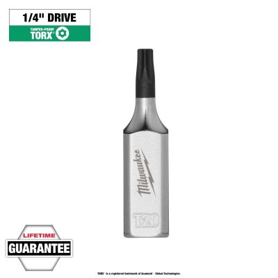 MLW45-34-1153 image(0) - Milwaukee Tool 1/4 Inch Drive T20 Tamper Proof TORX Bit Socket