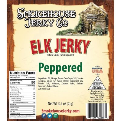 THS369781 image(0) - Tender Heifer Snack Co. Elk Peppered Exotic Jerky - 3.2 Ounce