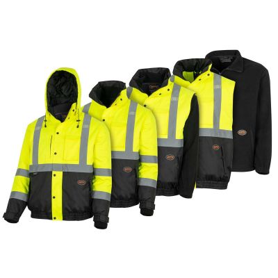 SRWV1134460U-L image(0) - Pioneer 5 in 1 Waterproof Insulted Jacket - Color:  Hi-Vis Yellow / Black  - Size: Large