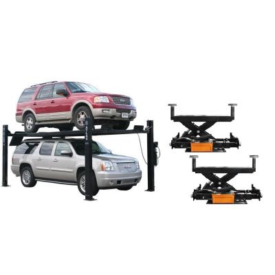 ATEXH-PRO9-COMBO2 image(0) - Atlas Automotive Equipment Atlas Equipment PRO9000 4 Post Lift + RJ6 Rolling Jacks Combo (WILL CALL)