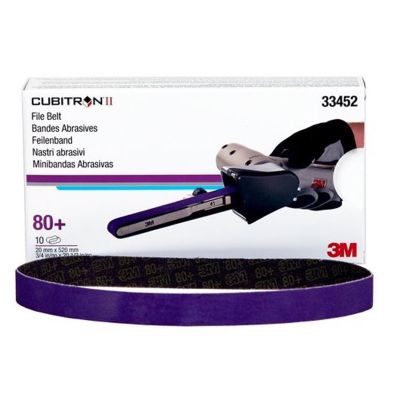 MMM33452 image(0) - 3M Cubitron II 33452 786F Series File Belt, 3/4 in W x 20-1/2 in L, 80+ Grit, Purple