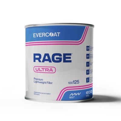 FIB125 image(0) - Fibre glass Evercoat Rage Ultra 100125 Body Filler, 1 gal Can, Light Gray, Paste