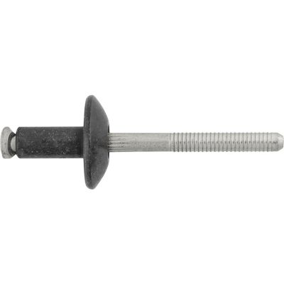 AVC19458 image(0) - AUVECO 19458 Peel-Type Rivet, 1/4 in Dia x 1/8 to 21/64 in Grip Range, Aluminum Rivet/Mandrel, Black