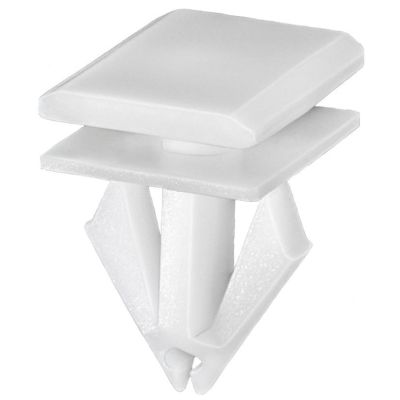 AVC20870 image(0) - AUVECO 20870 Rocker Panel Molding Clip, (9/16 x 13/16 in Top x 9/16 x 23/32 in Bottom) Head, Nylon, White