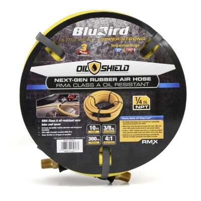 BLBOS3810 image(0) - BluBird OilShield Rubber Air Hose Assembly 3/8" x 10'