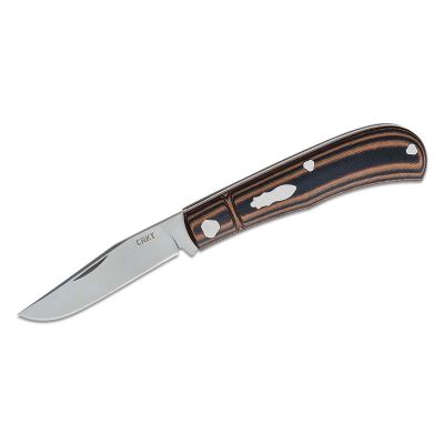 CRK7100 image(0) - CRKT (Columbia River Knife) Venandi 8Cr13MoV Bead Blast Plain Blade Folding Knife with Slip Joint G10 Handle - Brown
