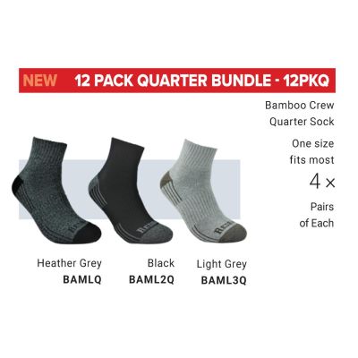 RDBRDB12PKQ image(0) - Redback 12 pair Variety Quarter Sock Bundle