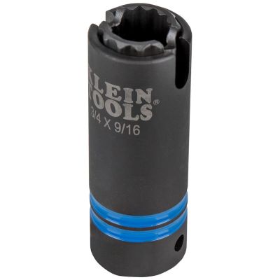 KLE66016 image(0) - Klein Tools 2-in-1 Impact Socket, 12-Point, 1-1/8 and 15/16-Inch