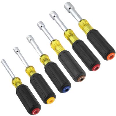 KLE65456 image(0) - Klein Tools Color-Coded Hollow-Shaft Heavy-Duty Nut Driver Set, 6-Piece