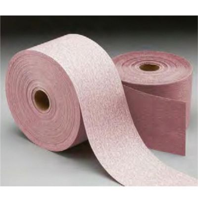 NOR20335 image(0) - Carborundum Abrasives Carbo Premier Red 20335 Dri-Lube Stick-On Sheet Roll, 2-3/4 in W x 45 yd L, P220 Grit