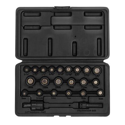 SUN1818 image(0) - SUNEX IMPACT SOCKET SET 1/4 DR. 23PC MASTER MAGNETIC
